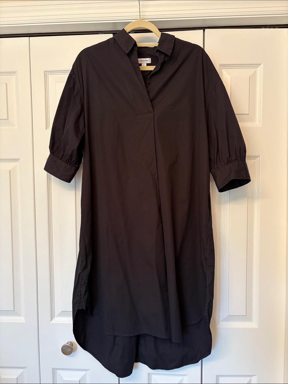 Nordstrom Black Collared Shirt Dress